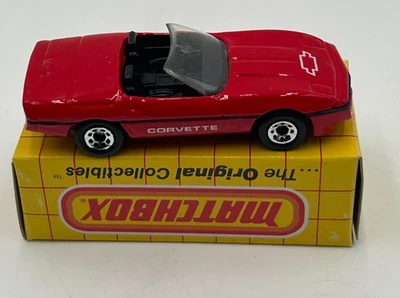Matchbox MB 14 Corvette '87 Roadster Diecast Toy Car Red 1:56 /scale New w/ Box - Image 1 of 4