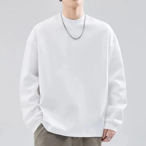 2025  style pure cotton long-sleeved T-shirt for men inner wear and base shirt - Picture 1 of 23