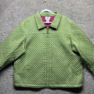 Vtg Quacker Factory Silk Jacket 3X Quilted Embroidery Grannycore Rhinestone Lady - Image 1 of 4