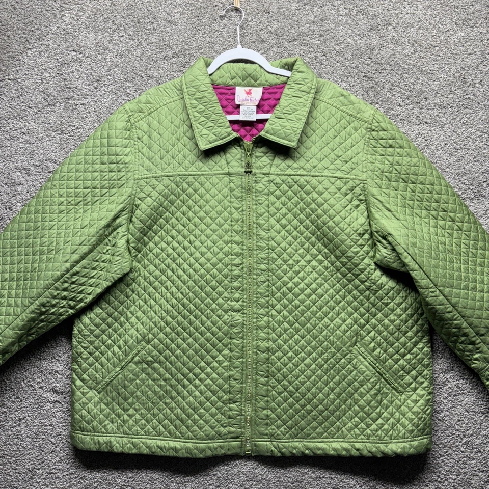 Vtg Quacker Factory Silk Jacket 3X Quilted Embroidery Grannycore Rhinestone Lady - Image 1 of 4