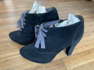 Boden Gamuza Plataforma Botines 40 Tacones Negro Corbata Encaje Boho Oscuro Romántico Gótico - Imagen 1 de 12