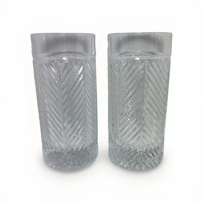 Juego de 2 vasos Ralph Lauren espiga 12 OZ cristal Highball 6-1/4" de alto Foto 1 de 4