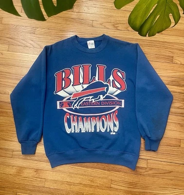 Moletom vintage anos 90 1995 médio Buffalo Bills NFL Super Bowl AFC Champions - Imagem 1 de 4