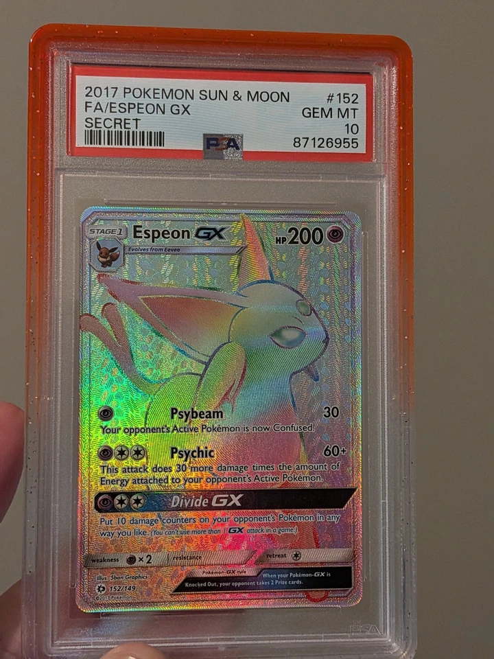 Pokemon English Espeon GX 152/149 Sun & Moon Base Secret Rare PSA 10 - Image 1 of 1