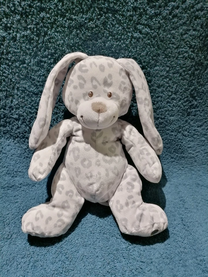 Doudou Peluche lapin blanc gris léopard Simba toys Kiabi Etat neuf - Photo 1/1