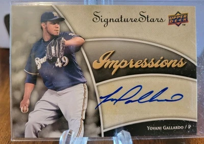 2009 Upper Deck Signature Stars Impressions Auto Yovani Gallardo #IMP-YG Auto - Image 1 of 2