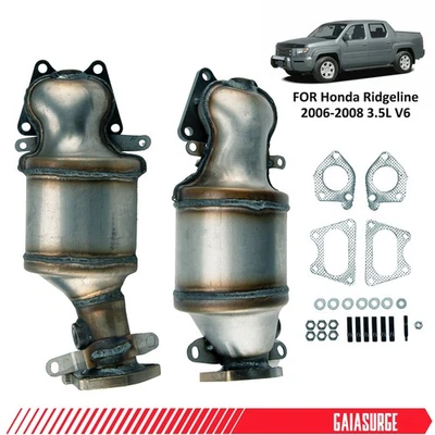 2X Catalytic Converter Set Bank 1 & 2 For 2006 2007 2008 Honda Ridgeline 3.5L V6 — 第 1/4 张图片