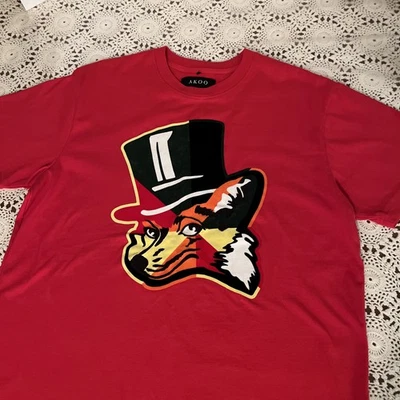 CAMISETA HOMBRE 100% AUTÉNTICA Akoo Talla Med. Fox Top Hat Rojo Foto 1 de 4