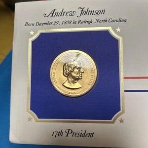 Andrew Johnson 24 Karat Gold Electroplated Coin - Picture 1 of 2
