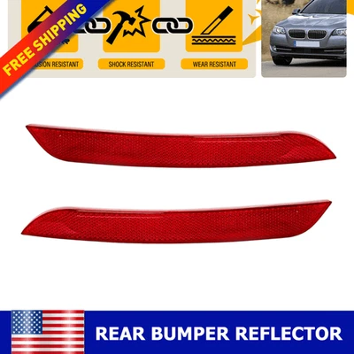 Para BMW 528i xDrive 2012-2013 sedán F10 rojo parachoques trasero reflector luz cubierta 2X Foto 1 de 4