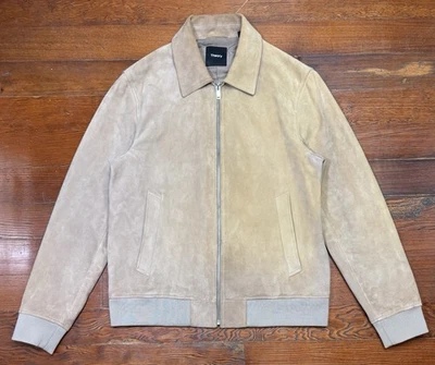 Theory Mens Wyatt Zip Suede Jacket *SUN FADED* Palomino Color Size M - Image 1 of 4