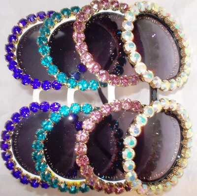 GAFAS DE SOL REDONDAS OVERSIZE CONJUNTO DE 4 COLORES EN PEDRERÍA ENVÍO GRATUITO A EE. UU. Foto 1 de 4