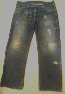 LEVI'S 569 MENS DISTRESSED DENIM STRAIGHT LEG JEANS SIZE 38/32 - Picture 1 of 6