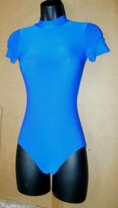 Königsblau Druckknopf Schritt Turnanzug Polyester Spandex Schlüsselloch hinten Medium Kind - Bild 1 von 6