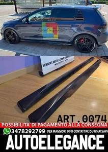 VW GOLF 7 VII 2012-2019 MINIGONNE SPORTIVE LATERALI SOTTO PORTA IN ABS / PLASTIC - Foto 1 di 16