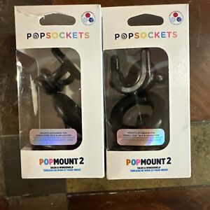 PopSockets PopMount Desk/Car/Dash/Windshield Mount- TWO PACK Open Box