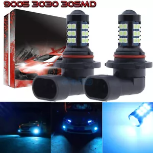 2Pcs 9005 9145 H10 3030 30SMD LED Fog Light Conversion Upgrade 8000K 8K Ice Blue - Picture 1 of 11