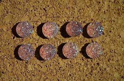 Set of 8 blingy PEACH AB bulletin board pushpins, thumbtacks, or magnets - Image 1 of 4