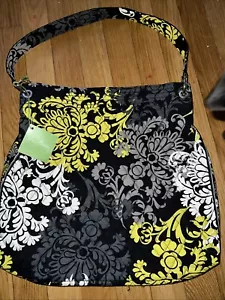 Vera Bradley Holiday Tote Bag Handtasche Barockmuster Blumen grau weiß gelb Neu mit Etikett - Bild 1 von 16
