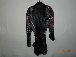VTG Men's 50s Long brown geometric Robe / Smoking Jacket Sz S/M 1950s Lined - Picture 1 of 3