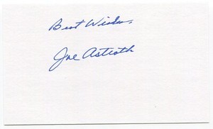 Joe Astroth Signed 3x5 Index Card Autographed Philadelphia Athletics Debut 1945