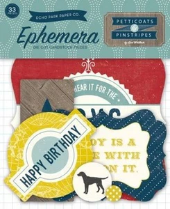 ECHO PARK "PETTICOATS & PINSTRIPES" BOY EPHEMERA DIE CUTS  SCRAPJACK'S PLACE - Picture 1 of 2