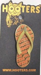 NEW! HOOTERS RESTAURANT WAITRESS GIRL'S SUMMER FLIP FLOP (SHOE) WEAR LAPEL PIN  - Picture 1 of 4