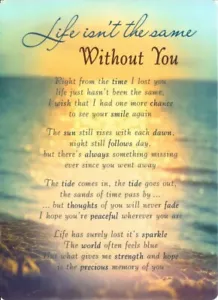 Grave Card LIFE ISN'T THE SAME WITHOUT YOU Memorial Funeral Graveside Cemetery💔 - Picture 1 of 6
