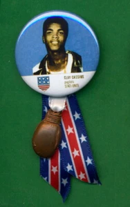 1965 STYLE Muhammad Ali Clay "LAMPO" Italian RP *PIN* 1-3/4" w/ Boxing Charm - Picture 1 of 1