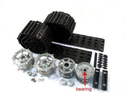 1/16 Mato HengLong Tiger RC Tank Metal Tracks Sprockets Idlers Wheels MT078 Road - Image 1 of 4