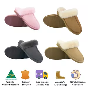 UGG Roozee Ladies Scuffs Made in Australia Premium Womens Sheepskin Wool Slipper - Picture 1 of 26
