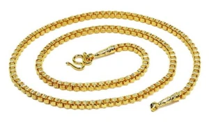 Excelente Collar Hecho a Mano Tailandés Cadena Baht 20" 4.2 mm Oro 24K 22K GP GT72 - Imagen 1 de 4