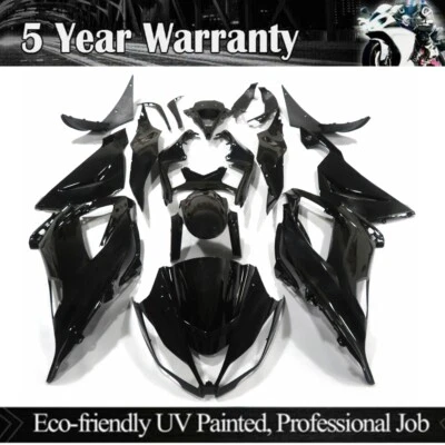 Kit de carenados negros brillantes para Kawasaki Ninja ZX6R 2013-2018 carrocería de inyección EE. UU. Foto 1 de 4