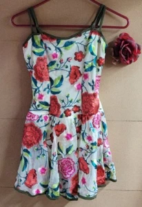 Floral Dress Up  Princess Pageant Party Show Dance Costume Med Child Hair Bow - Picture 1 of 6