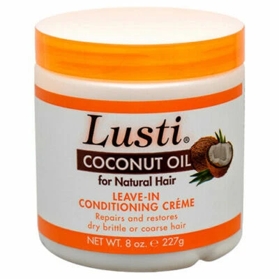8 oz Coconut Oil Natural Hair Conditioner Cream Repair, Restore, Lusti Made/USA& - Image 1 of 2