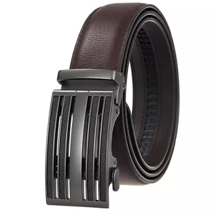 HJones Business Cintura Uomo Pelle Fibbia Automatica Cintura Cricchetto Regalo Nuova - Foto 1 di 4