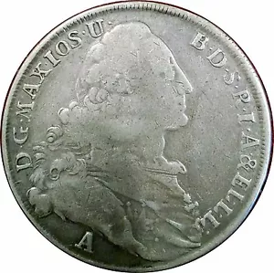 ALEMANIA ~ BAVIERA 1775 TALER ~ MADONNA & CHILD ~ CIRCULADO EN AMÉRICA COLONIAL - Imagen 1 de 2
