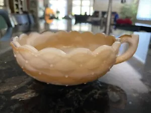 De colección. Tazón de caramelo escoria marrón caramelo con volantes de vidrio imperial diseño floral Usado en excelente condición - Imagen 1 de 12