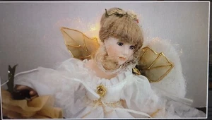 Heritage Signature Celestial Angel Celeste Fiber Optic Porcelain Christmas Doll - Picture 1 of 11