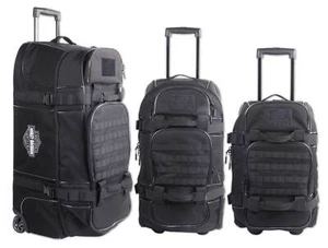 Harley-Davidson Rugged Polyester Embroidered Logo Rolling Duffel Bag - Black - Picture 1 of 16
