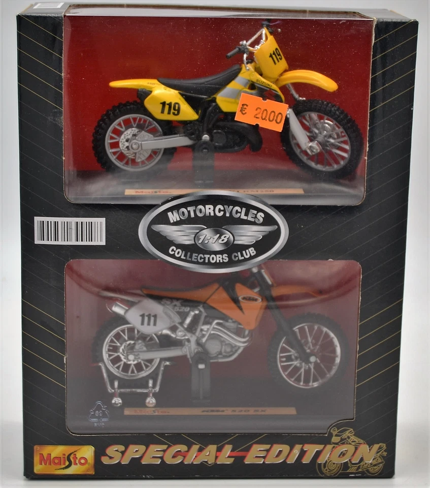 Die Cast "Suzuki RM250 - Ktm 520 Sx" Collection Club Maisto 1/18 - Photo 1/1