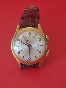 Herrenuhr Cricket ROLYS Pl Gold Eb. Schweiz Funktioniert gleich memovox Alarm - Bild 1 von 9