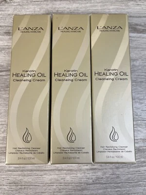 Lanza Keratin Healing Oil Cleansing Cream 3.4 oz Lot Of Three Revitalization - Image 1 of 4