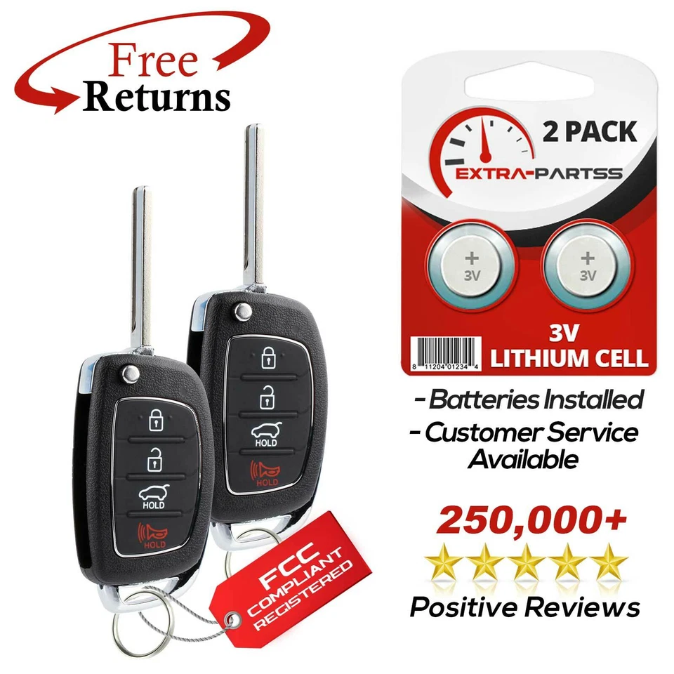 2 For 2013 2014 2015 2016 Hyundai Santa Fe Keyless Remote Key Fob TQ8-RKE-3F04 - Image 1 of 4