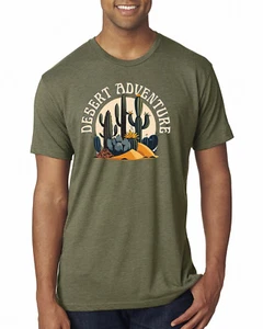 Camiseta Desert Adventure Cactus Nature Hombre Premium Tri Blend - Imagen 1 de 3