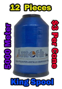 12 Cones Large Rayon Ameth Machine Embroidery Thread 5000m Wholesale lot New - Picture 1 of 3