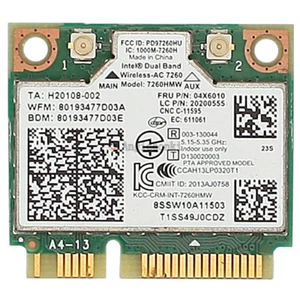 Intel Wireles ac 7260 Mini Pcie wifi Card Bluetooth 4.0 04X6010 04W3814 04X6090 - Picture 1 of 11
