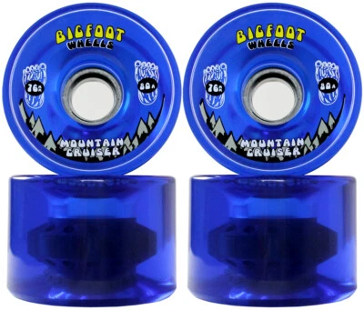 Ruedas Longboard Bigfoot 76mm 80A SHR Mountain Cruisers Azul Translúcido Foto 1 de 4