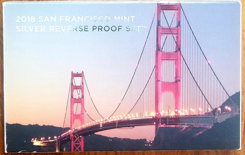 2018 SAN FRANCISCO MINT SILVER REVERSE PROOF SET w/BOX & COA Cover