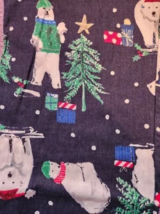 LADIES XLARGE (16-18) POLAR BEAR Flannel Pajama pants elastic/ tie waist New - Picture 1 of 2
